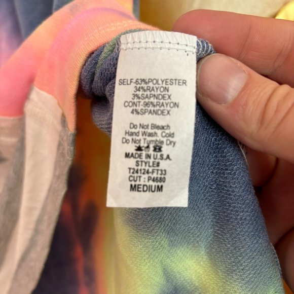 Flamingo Brand Mashup Tye‎ Dye Gray Stripe Top - Picture 9 of 12